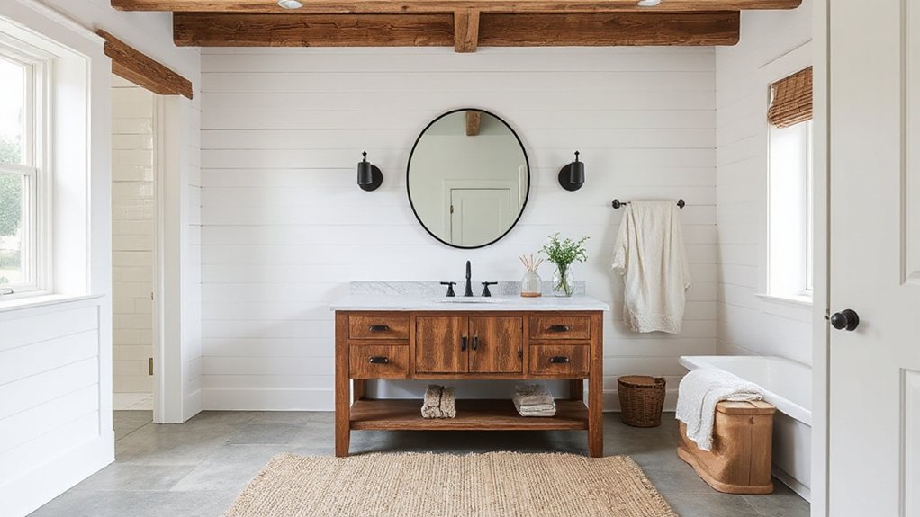 farmhouse bathroom vintage fixtures
